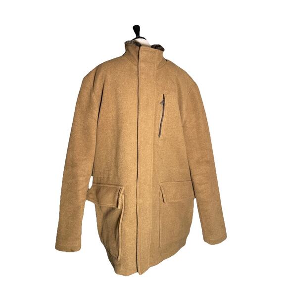 Cole Haan Men's Wool Blend Car Coat Camel Brown Size X-Large- Tall - Picture 1 of 8